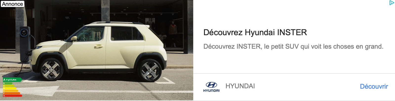 Publicité Hyundai INSTER